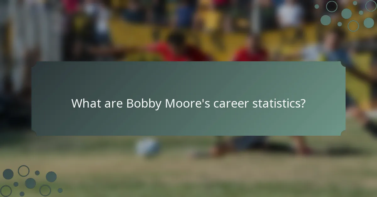 What are Bobby Moore's career statistics?