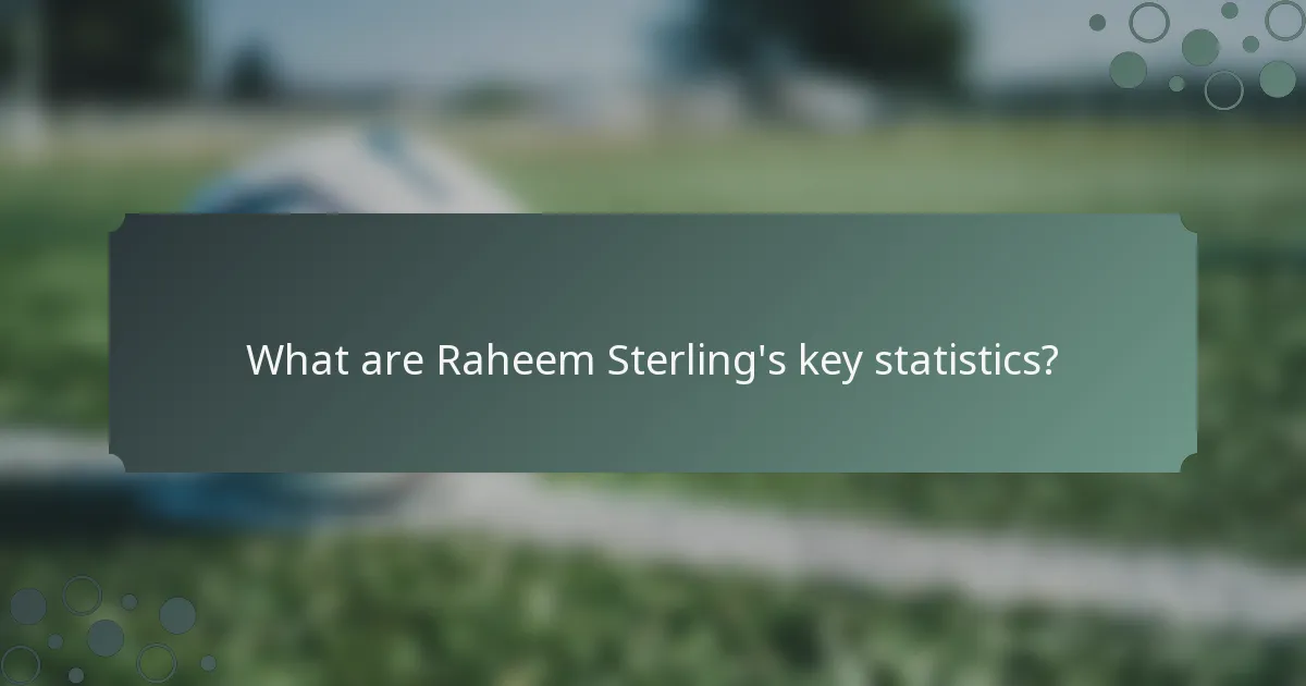 What are Raheem Sterling's key statistics?