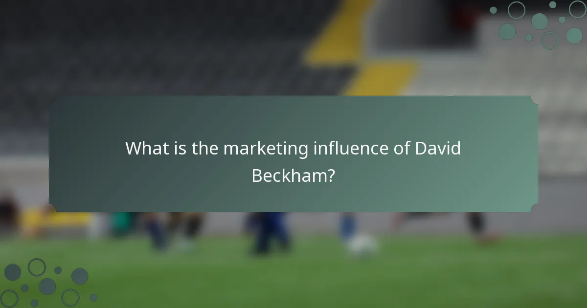 What is the marketing influence of David Beckham?
