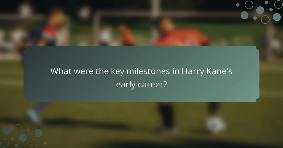 What were the key milestones in Harry Kane's early career?