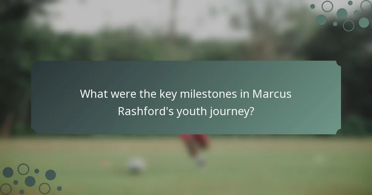 What were the key milestones in Marcus Rashford's youth journey?